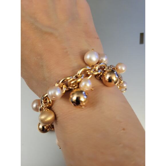 Honora Pink Pearl and Bronze Bracelet 8" - Picture 3 of 5